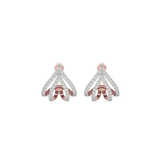 Arrow Edge Diamond Bali Earrings