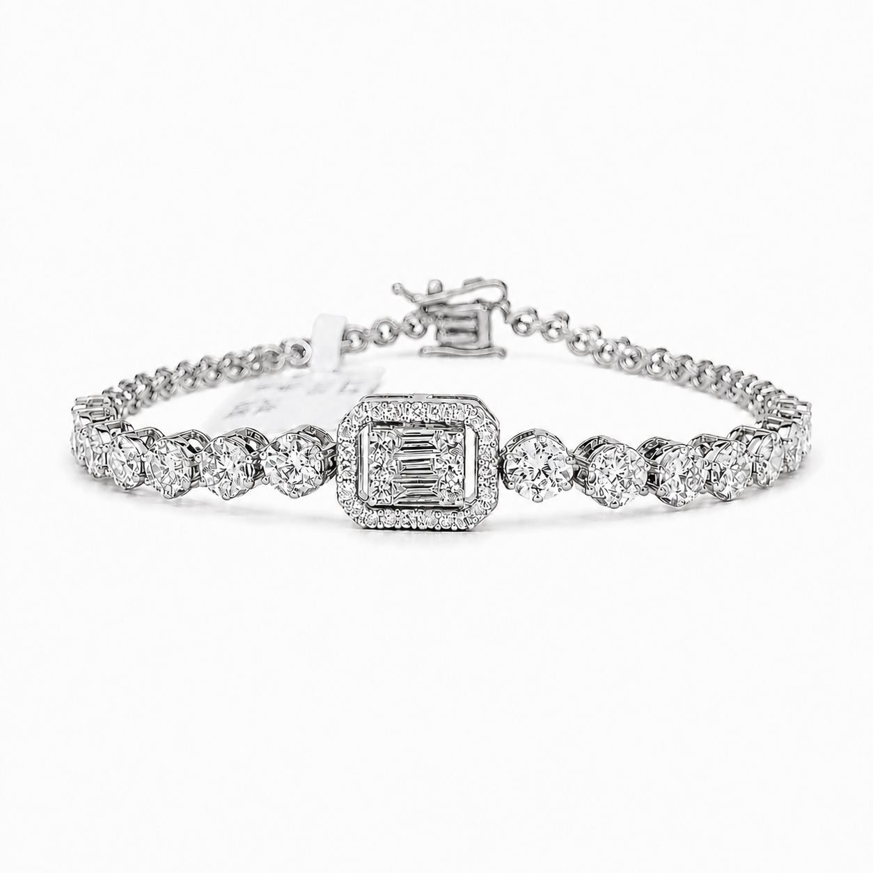 EMERALD HALO TENNIS BRACELET