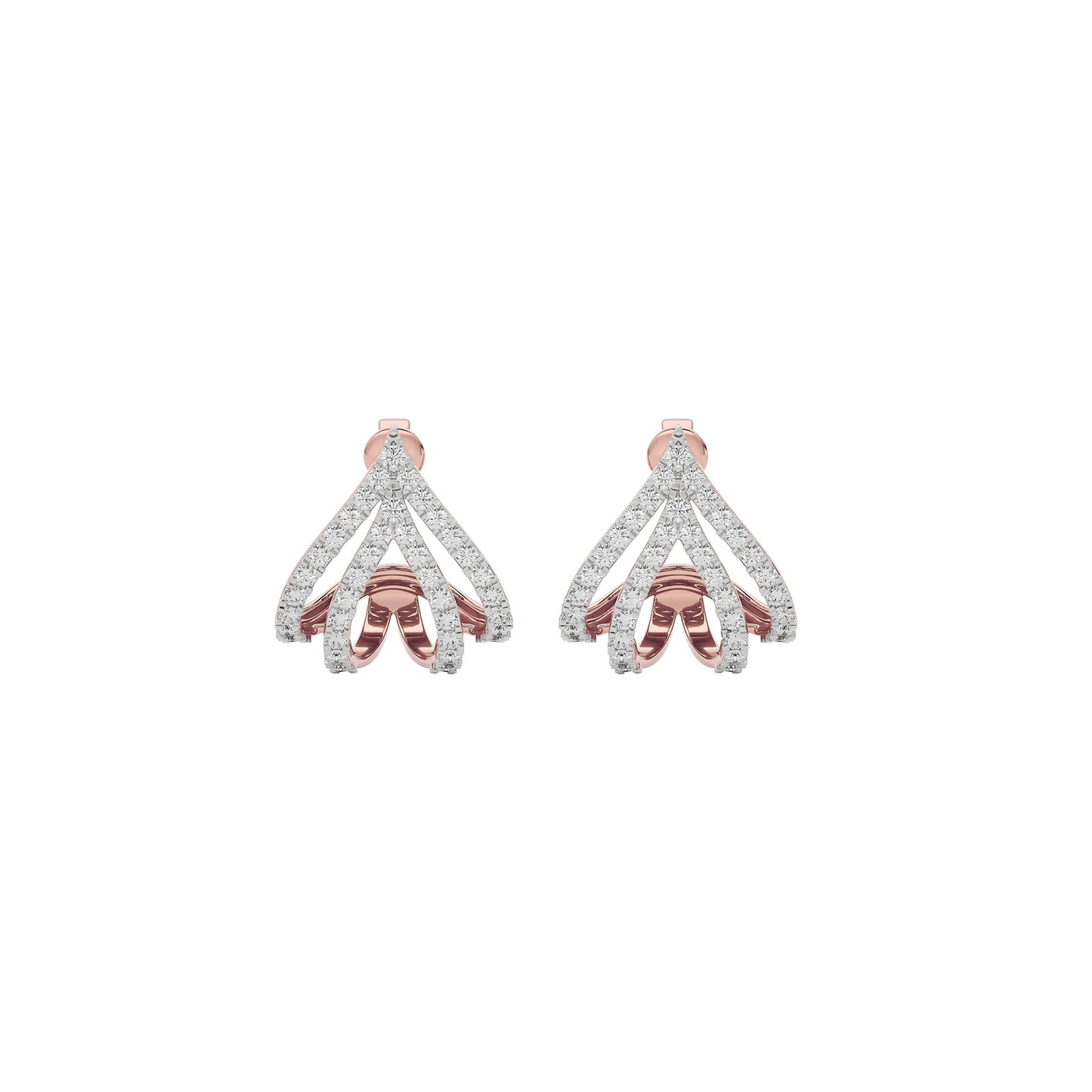 Arrow Edge Diamond Bali Earrings