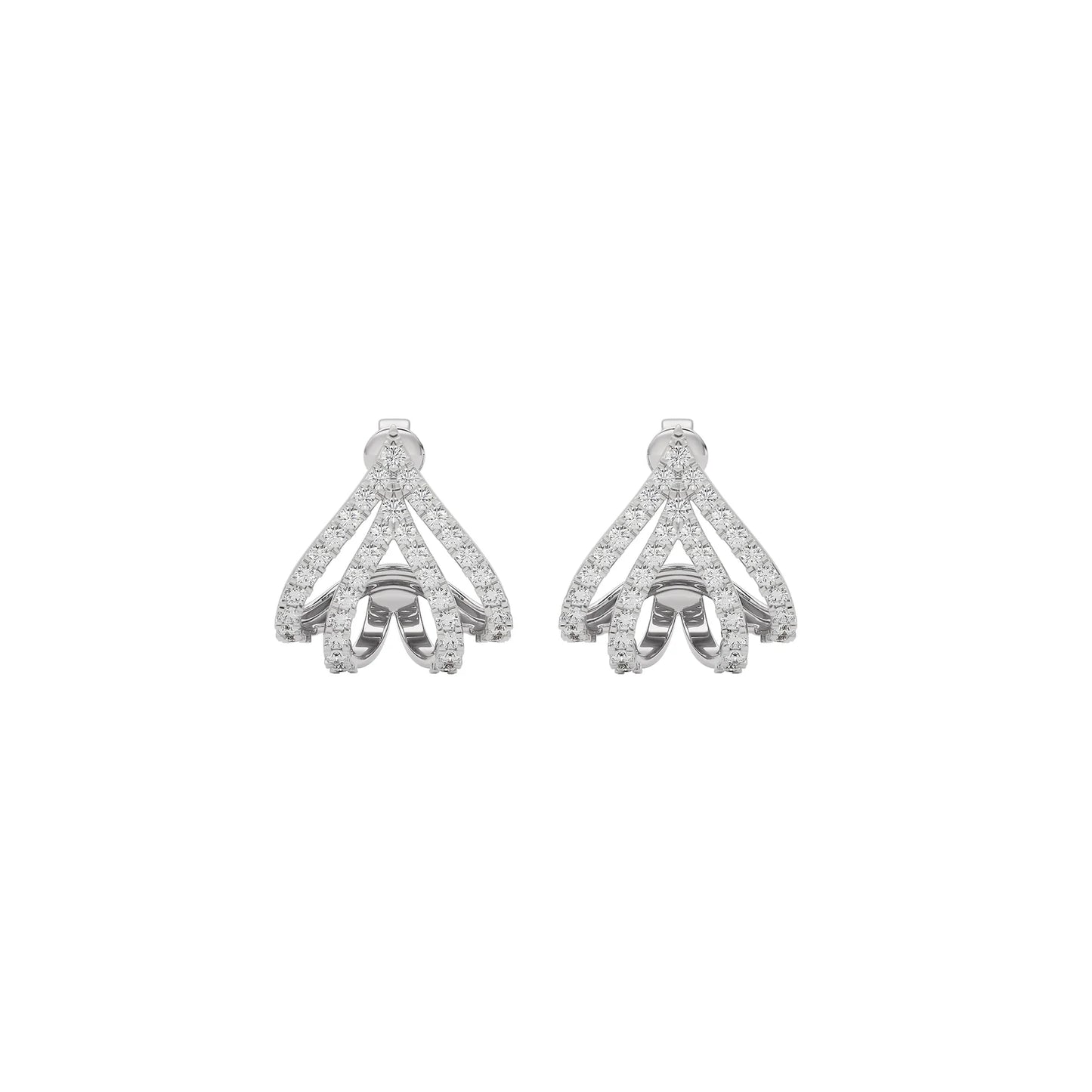 Arrow Edge Diamond Bali Earrings