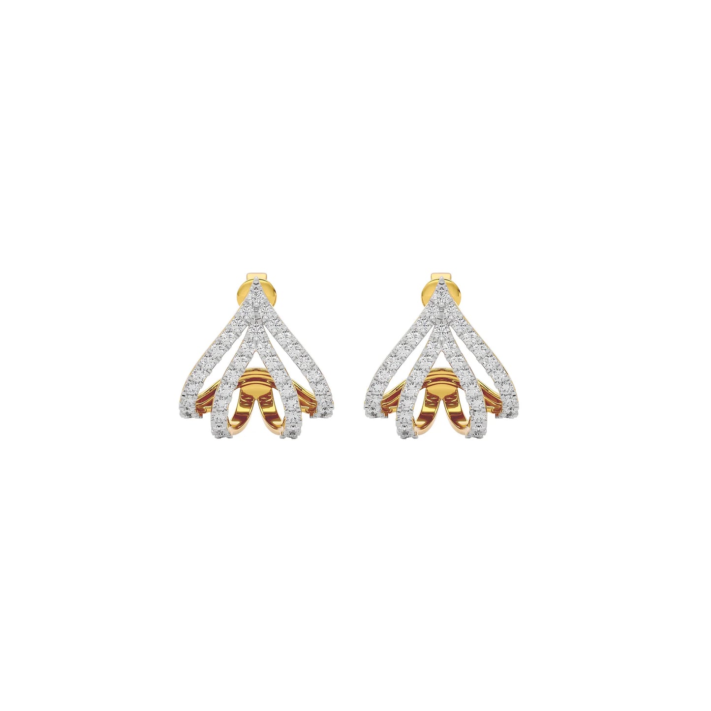 Arrow Edge Diamond Bali Earrings