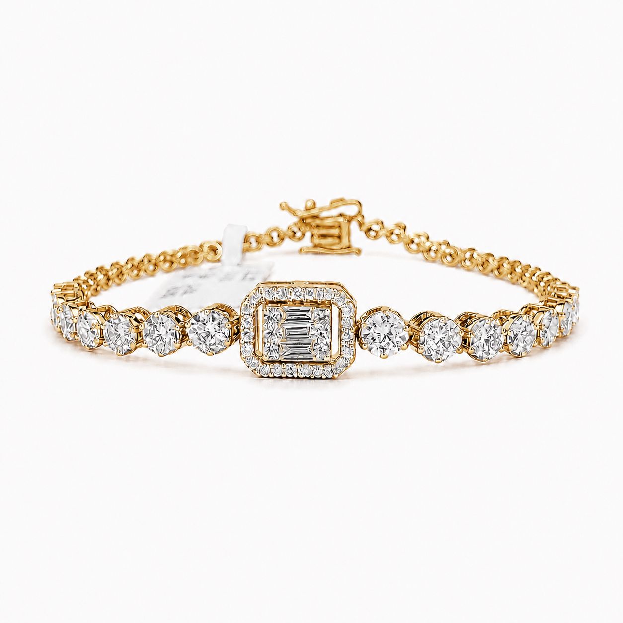 EMERALD HALO TENNIS BRACELET