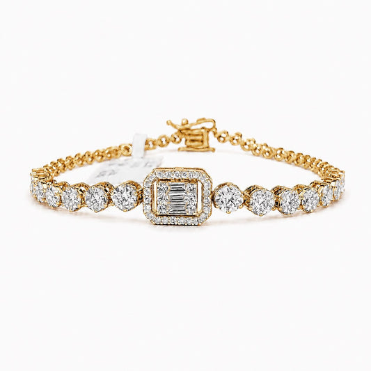 EMERALD HALO TENNIS BRACELET
