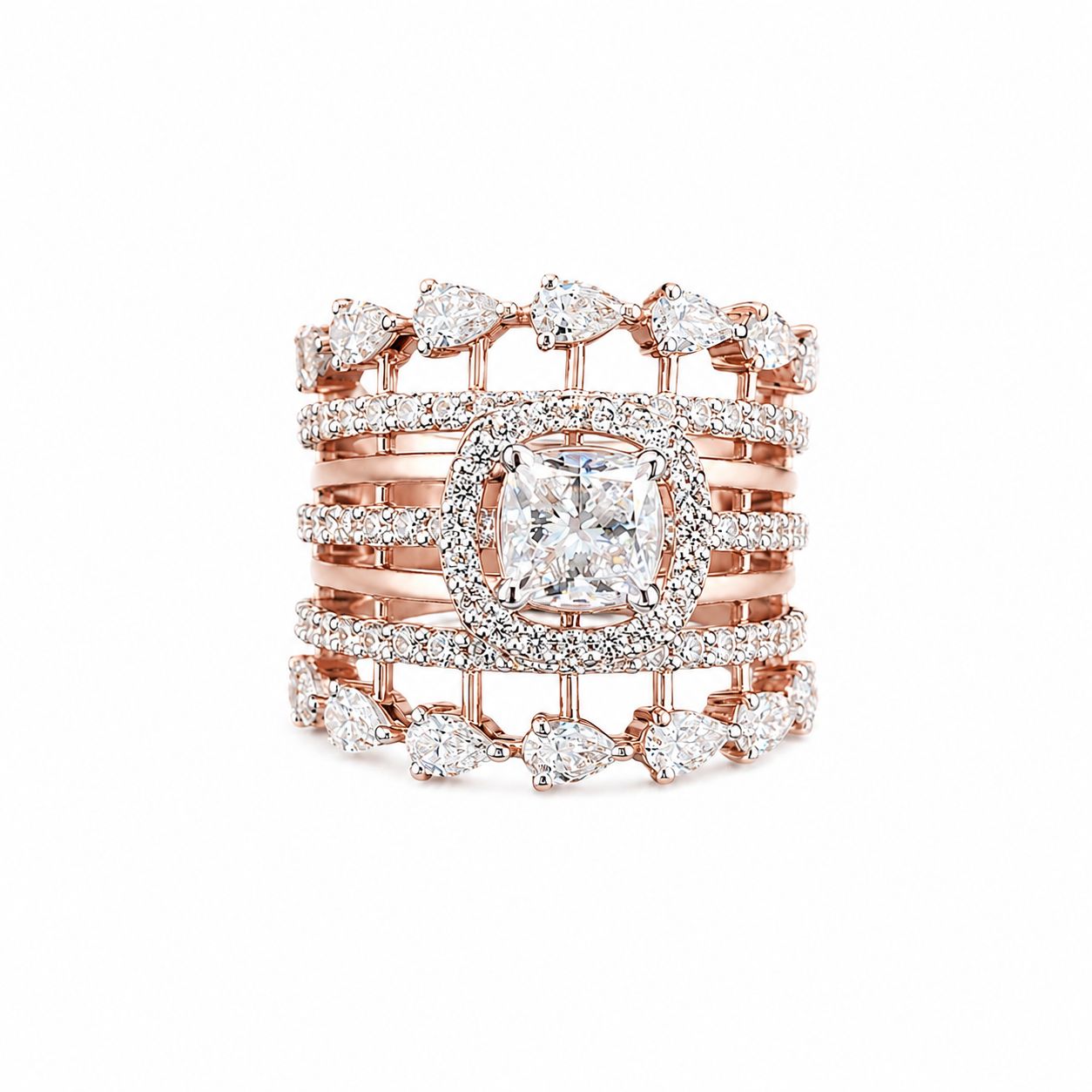 Cocktail Cushion Diamond Ring