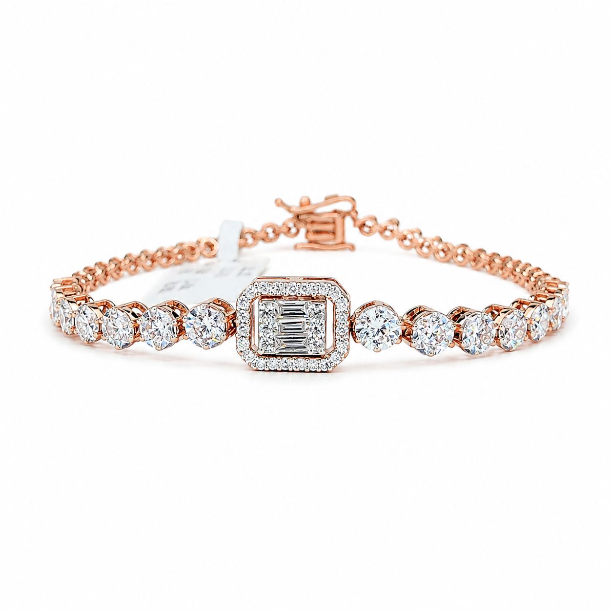 EMERALD HALO TENNIS BRACELET