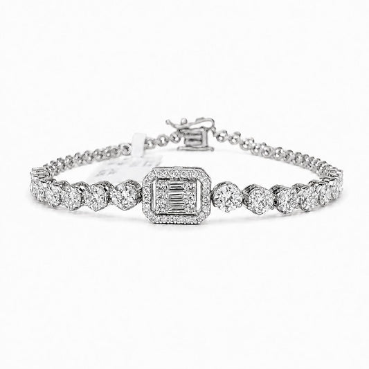 EMERALD HALO TENNIS BRACELET