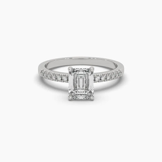 1 Carat Solitaire Diamond Emerald Elegance Ring